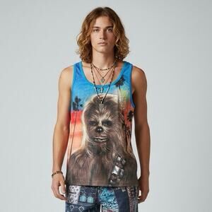 Star Wars Chewbacca Tropical Sunset Beach Tank Top Fifth Sun Mens Size M